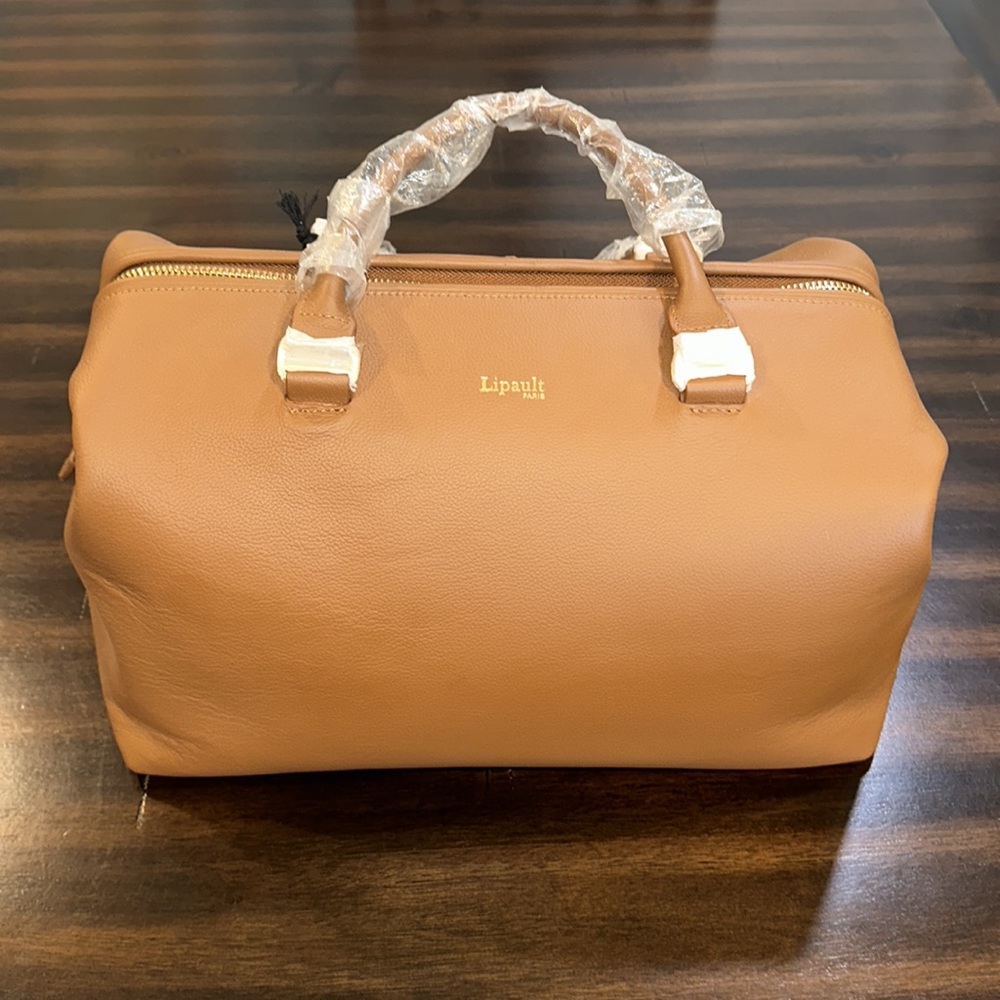 Lipault Paris Plume Elegance Bowling Bag Cognac